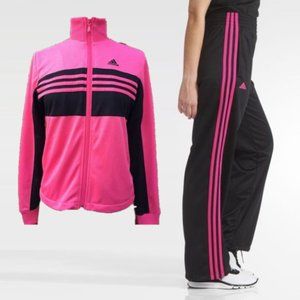 Vintage* ADIDAS track suit Med* Pink/Black jacket and pants* Great condition